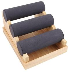 WatchBox Stand Premium din Lemn cu 3 Niveluri - Organizator pentru Ceasuri și Brățări (WZ4452)