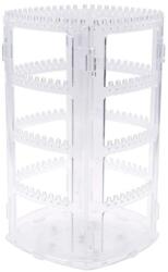  Organizator Bijuterii Rotativ 360° - Expozitor Vertical Crystal Clear cu 168 Orificii (WZ787)