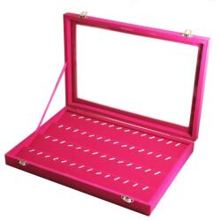  Caseta cu geam pentru prezentare pandantive si cercei Culoare Fuchsia (WZ4354F)