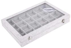 WatchBox Caseta Gri pentru prezentare bijuterii cu 24 spatii (TEX974G)