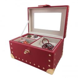 WatchBox Caseta / Cufar pentru bijuterii Atlantida - Rosie / Bej - WZ3923 (WZ3923)
