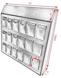  Stander vertical pentru ceasuri bijuterii 18 spatii (WZ447)