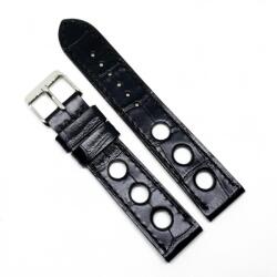 Fleurus Curea Ceas „Fleurus Noir Stealth - Piele Naturală de Vițel, Negru Integral (20mm - 24mm)