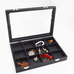 WatchBox Caseta Prezentare Bijuterii Neagra 12 Spatii (WZ1913)