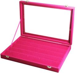  Caseta Fuchsia cu geam pentru prezentare pandantive (TP05F)