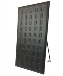  Panou de Expunere pentru 100 de Inele - Piele Ecologică - 35 x 20 cm - Negru / Alb (WZ454)