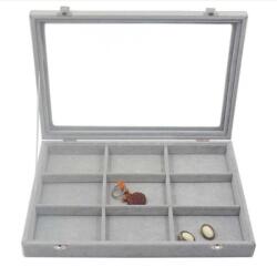 WatchBox Caseta Gri pentru prezentare bijuterii cu12 spatii WZ1665 (WZ1665)