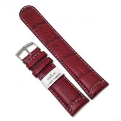 Morellato Curea de ceas Morellato Gattuso Alligatore Calf - Culoare Rosie, Imprimeu Crocodil - 20mm 22mm (WZA01U3882A59080CR)