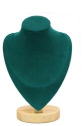 WatchBox Bust prezentare lanturi si pandantive din lemn si catifea fină verde smarald WZ4722M (WZ4722M)
