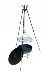  Háromlábú grill Kovácsoltvas grillrács 60cm Tűztér Hajtókar (88)
