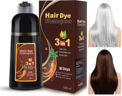 NOVA KISS Sampon Colorant 3 in 1 - Saten Cafea, Acoperire Fire Albe, 500 ml