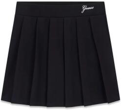 GUESS Къса пола плисе за момиче в черен цвят и метално лого Guess