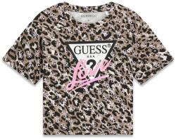GUESS Леопардова тениска с къс и широк дизайн за момиче с лого Guess Love
