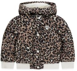 GUESS Зимно яке с леопардов десен за мини момиче със сваляема качулка Guess
