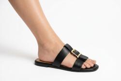 Pantaloni Chic Papuci Dama Negri din Piele Ecologică - Confort și Stil