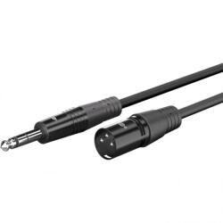 Goobay Cablu audio XLR 3 pini la jack stereo 6.35mm T-T 3m Negru, Goobay G80052 (G80052)