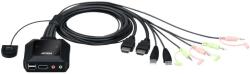 ATEN Switch KVM ATEN CS22H. Tastatură de tip port: USB, Mouse tip de port: USB, Video Type portul: HDMI. Tip HD: 4K Ultra HD, Rezoluţia maximă: 4096 x 2160 Pixel, Lungime de bandă video: 60 Hz. Culoarea pr