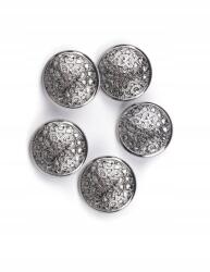 DP Fém öntapadós gombok kerek 17, 6 mm fekete ezüst 5 db 120264 (806042889814)