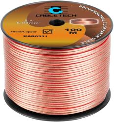 Cabletech Cablu 10m difuzor 6mm x2 cupru transparent Cabletech KAB0331-10 (KAB0331-10)