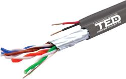 TED Cablu FTP Cat5e Cupru + Sufa + 2 fire x 0.75mm CCA multifilare de alimentare rola pret 1m TED Wire Expert TED002600 (TED002600)