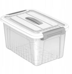  SolidMAX 15L-ES Műanyag Tartály Fedéllel Átlátszó Zárható Patent (5903678016128)