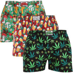 Styx 3PACK boxeri largi bărbați Styx art elastic clasic multicolori (3A18589) XL (185815)