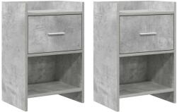 vidaXL Mese de noptiera 2 pcs Gri Beton 40 x 30 x 60 cm Lemn prelucrat GartenMobel Dekor (8010986)