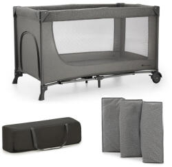 KinderKraft Joy 2 összecsukható utazóágy, 2 az 1-ben, 120x60 cm, 0-15 kg - sötétszürke