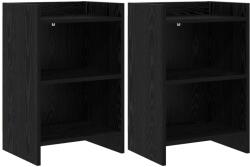 vidaXL Mese de noptiera 2 pcs Stejar Negru 40 x 30 x 60 cm GartenMobel Dekor (8010998)
