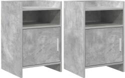 vidaXL Mese de noptiera 2 pcs Gri Beton 40 x 36 x 60 cm Lemn prelucrat GartenMobel Dekor (8011042)