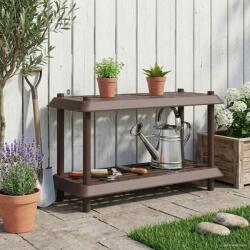 vidaXL Unitate de rafturi 2 niveluri 100 x 40 x 55, 5 cm PP Maro GartenMobel Dekor (8011741) Biblioteca