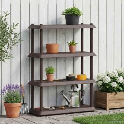 vidaXL Unitate de rafturi 4 niveluri 100 x 40 x 136, 5 cm PP Maro GartenMobel Dekor (8011749) Biblioteca