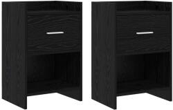 vidaXL Mese de noptiera 2 pcs Stejar Negru 40 x 30 x 60 cm GartenMobel Dekor (8010982)