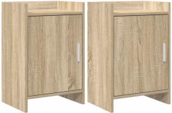 vidaXL Mese de noptiera 2 pcs Stejar Sonoma 40 x 30 x 60 cm GartenMobel Dekor (8011016)