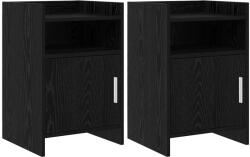 vidaXL Mese de noptiera 2 pcs Stejar Negru 40 x 36 x 60 cm GartenMobel Dekor (8011038)