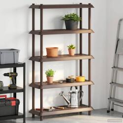 vidaXL Unitate de rafturi 5 niveluri 100 x 40 x 177 cm PP Maro GartenMobel Dekor (8011753) Biblioteca