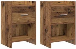vidaXL Mese de noptiera 2 pcs Lemn vechi 40 x 30 x 60 cm GartenMobel Dekor (8010992)