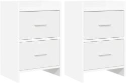 vidaXL Mese de noptiera 2 pcs Alb 40 x 30 x 60 cm Lemn prelucrat GartenMobel Dekor (8010964)