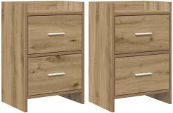 vidaXL Mese de noptiera 2 pcs Stejar Artizanal 40 x 30 x 60 cm GartenMobel Dekor (8010978)