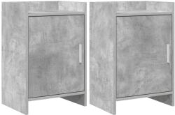vidaXL Mese de noptiera 2 pcs Gri Beton 40 x 30 x 60 cm Lemn prelucrat GartenMobel Dekor (8011018)