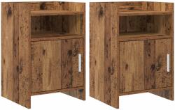 vidaXL Mese de noptiera 2 pcs Lemn vechi 40 x 36 x 60 cm GartenMobel Dekor (8011048)