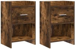 vidaXL Mese de noptiera 2 pcs Stejar fumuriu 40 x 30 x 60 cm GartenMobel Dekor (8010988)