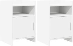 vidaXL Mese de noptiera 2 pcs Alb 40 x 36 x 60 cm Lemn prelucrat GartenMobel Dekor (8011036)