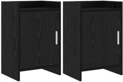 vidaXL Mese de noptiera 2 pcs Stejar Negru 40 x 30 x 60 cm GartenMobel Dekor (8011014)