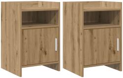 vidaXL Mese de noptiera 2 pcs Stejar Artizanal 40 x 36 x 60 cm GartenMobel Dekor (8011050)