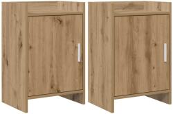 vidaXL Mese de noptiera 2 pcs Stejar Artizanal 40 x 30 x 60 cm GartenMobel Dekor (8011026)