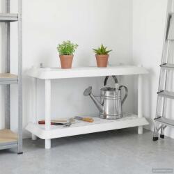 vidaXL Unitate de rafturi 2 niveluri 100 x 40 x 55, 5 cm PP Alb GartenMobel Dekor (8011742) Biblioteca