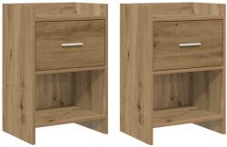 vidaXL Mese de noptiera 2 pcs Stejar Artizanal 40 x 30 x 60 cm GartenMobel Dekor (8010994)