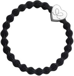 By Eloise London Silver Heart Elastice de păr pentru femei culoare neagră