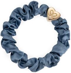 By Eloise London Gold Heart Silk Scrunchie culoare Faded Denim